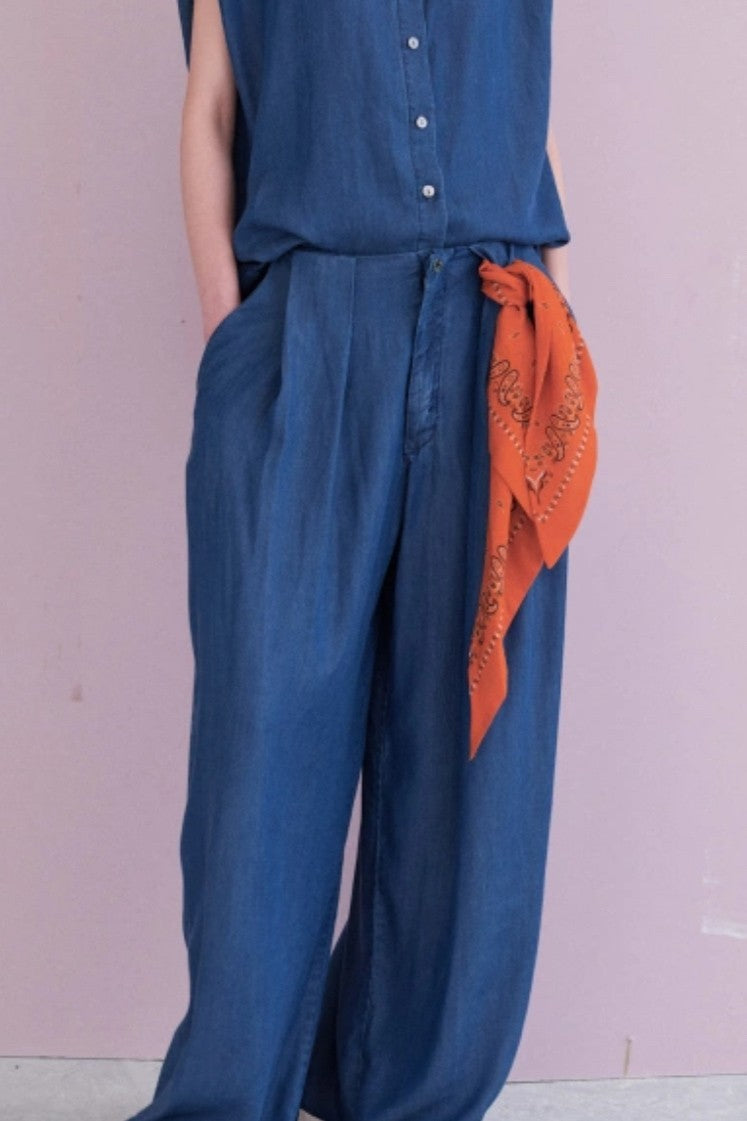 Lumina - Trousers Denim Blue