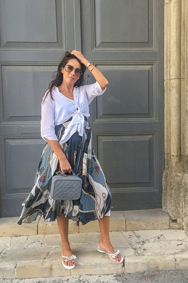 Queencii – Sophia Pleated Skirt Multicolor