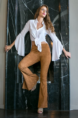 Seven Wonders - Festival Lace-Up Pants Tan