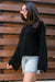 NA-KD - Cropped Long Sleeve Knitted Sweater Black