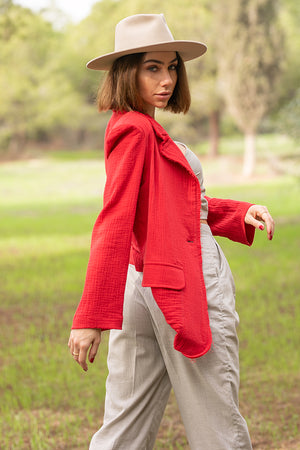 Sun Sea & Roses – Charis Blazer Red