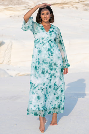 NA-KD – Tie Dye Maxi Dress Green