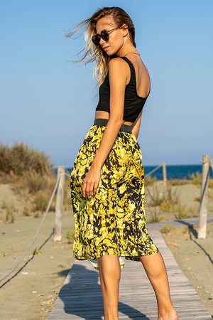 Queencii – Eden Midi Skirt Yellow