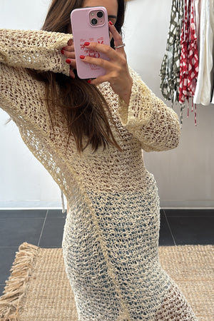 Lara Ethnics - Crochet Dress Cream