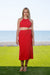 Sun Sea & Roses – Aurelia Midi Wrap Skirt Red