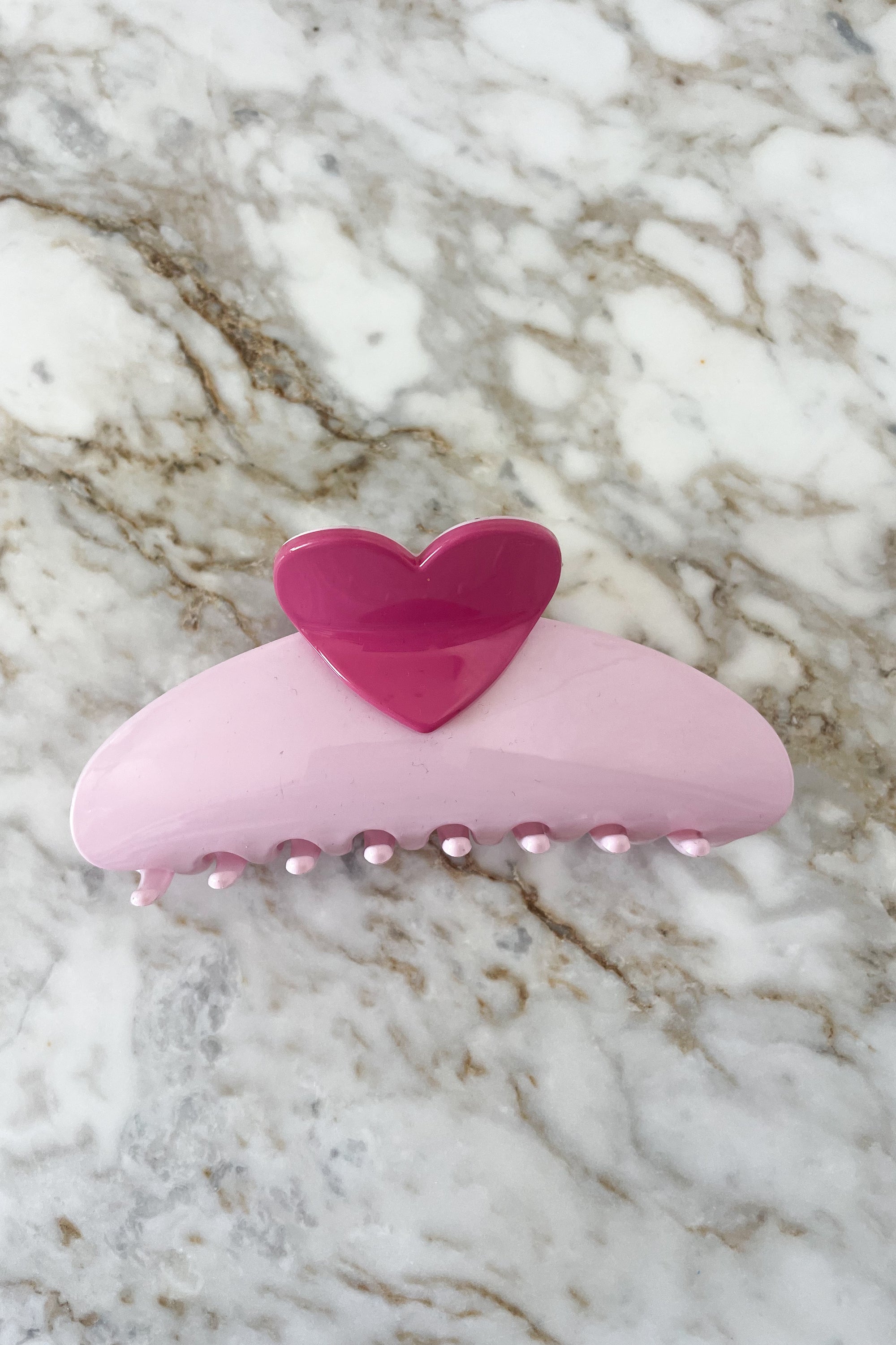 Sun Sea & Roses - Hair Clip Heart Pink