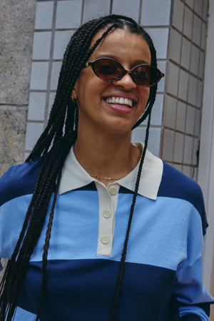 Ichi - Pullover Blue Comb