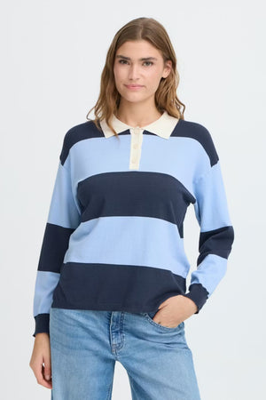 Ichi - Pullover Blue Comb