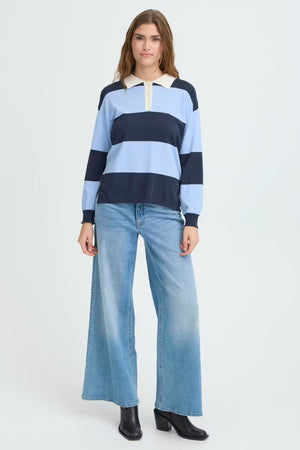 Ichi - Pullover Blue Comb