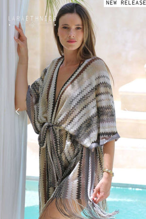 Lara Ethnics - Kimono Sparkle Brown