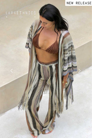 Lara Ethnics - Kimono Sparkle Brown