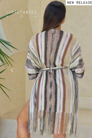 Lara Ethnics - Kimono Sparkle Brown