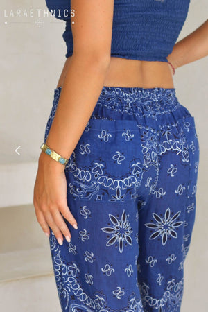 Lara Ethnics - Trousers Bandana Blue Denim