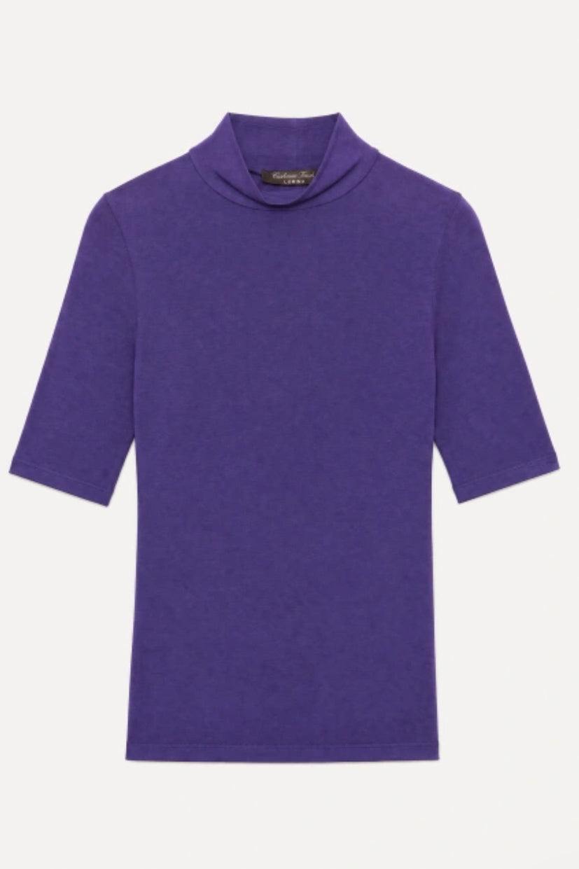Lumina - Polo Neck Top Purple