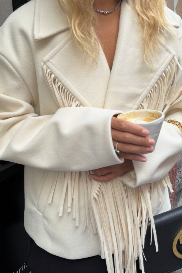 Lumina - Jacket Fringe Cream - BAZICS CY
