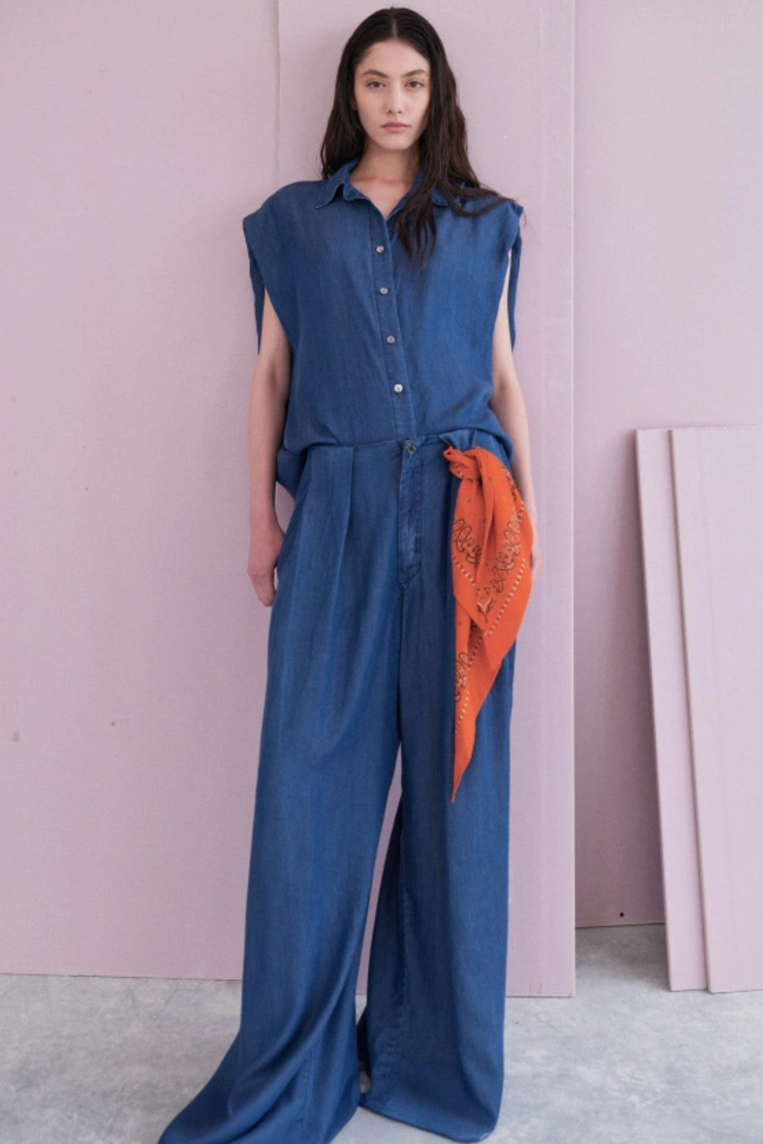 Lumina - Trousers Denim Blue