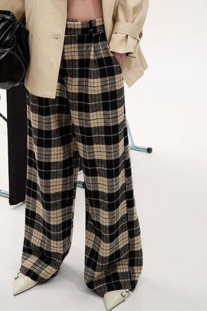 Lumina - Trousers Checked Black and White