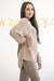 NA-KD - Cable Knitted Ribbed Sleeve Sweater Beige