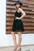 NA-KD - V Neck Mini Lace Dress Black