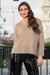 Queencii – Nancy V-Neck Sweater Light Brown