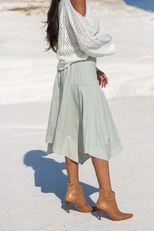 Queencii – Giorgia Asymmetrical Skirt Mint