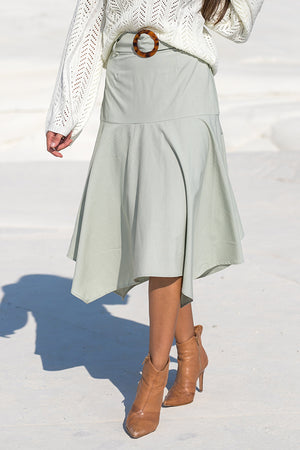 Queencii – Giorgia Asymmetrical Skirt Mint