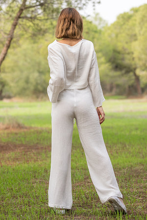 Sun Sea & Roses – Halina Trousers White