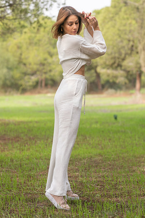 Sun Sea & Roses – Halina Trousers White