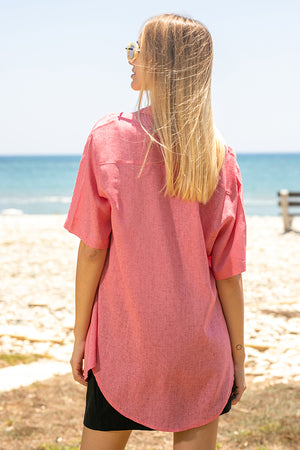 Sun Sea & Roses – Okeanos Short Sleeve Shirt Cherry