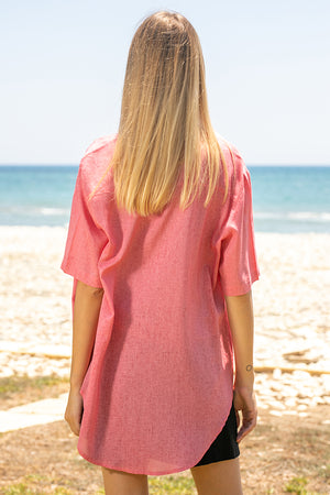 Sun Sea & Roses – Okeanos Short Sleeve Shirt Cherry