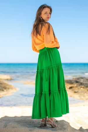 Sun Sea & Roses – Helen Maxi Skirt Green