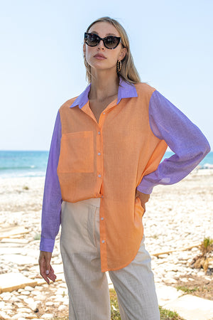 Sun Sea & Roses – Penelope Two Color Shirt Orange - Purple