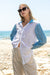 Sun Sea & Roses – Penelope Two Color Shirt White - Grey Blue