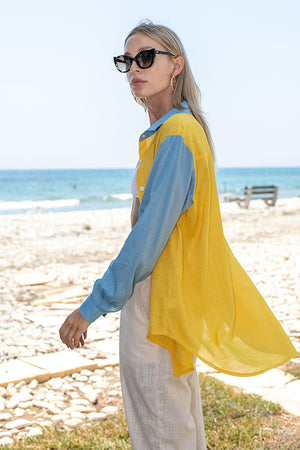 Sun Sea & Roses – Penelope Two Color Shirt Yellow - Blue