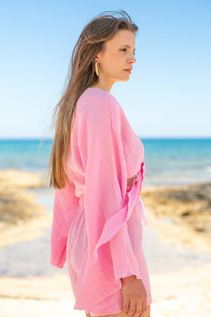 Sun Sea & Roses – Melaina Wrap Top Pink