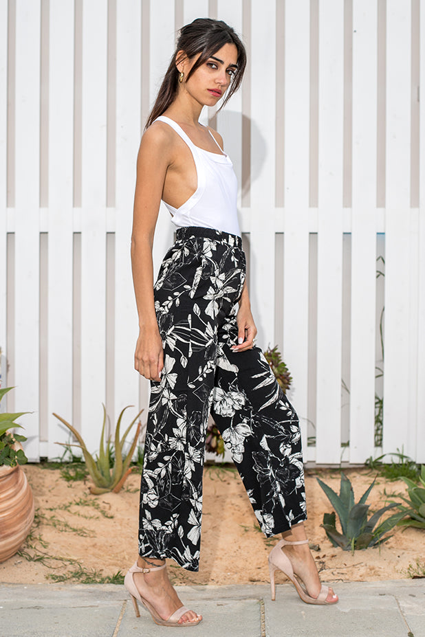 PARADISE LILY PANTS - BLACK FLORAL | By Amica
