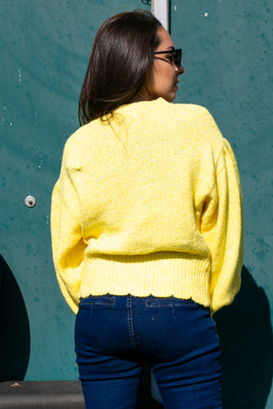 NA-KD - Dropped Sleeve Knitted Sweater Yellow