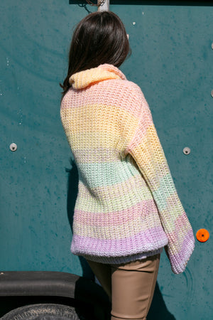 NA-KD - Wide Sleeve Cable Knitted Sweater Multicolor