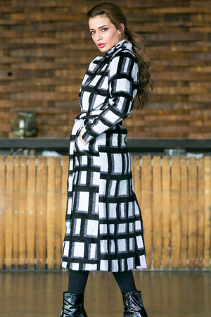 NA-KD - Checked Coat Black & White