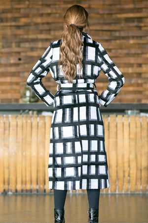 NA-KD - Checked Coat Black & White