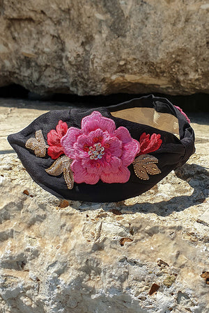 Namjosh – Headband Flowers Black Red Multicolor