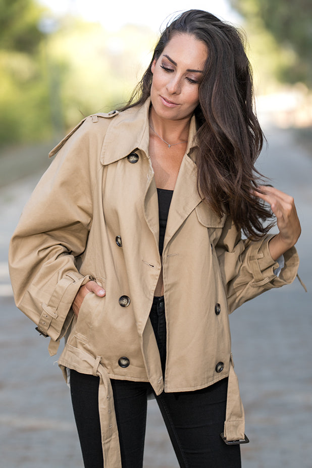 Oversized khaki jacket sale