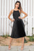 Queencii – 65cm Long Glow Night Metallic Pleated Long Skirt Black