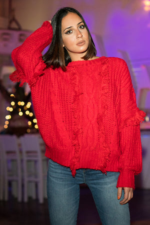 Queencii – Tabitha Sweater Red