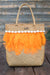 Queencii – Ruth Beach Straw Bag Feathers Seashell Beige Orange