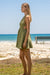 Sun Sea & Roses – Claudia Short Backless Dress Khaki