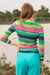 Queencii – Lorraine Stripes Knitted Top Green Multicolour