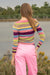 Queencii – Lorraine Stripes Knitted Top Pink Multicolour